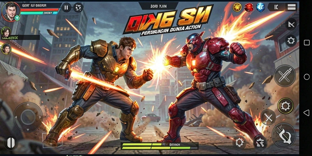Screenshot gameplay <strong>8II</strong> dengan aksi seru di arena pertarungan.