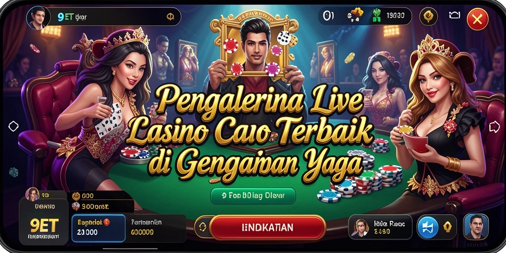 Screenshot gameplay dari 9ET yang menampilkan aksi Live Casino yang mendebarkan.