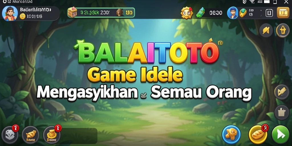 Tampilan gameplay BALAITOTO memperlihatkan aktivitas karakter dalam game Idle.