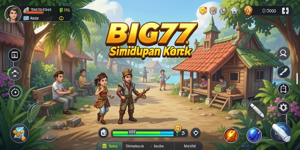 Tampilan gameplay menarik dari BIG77 yang menunjukkan aktivitas kehidupan virtual.