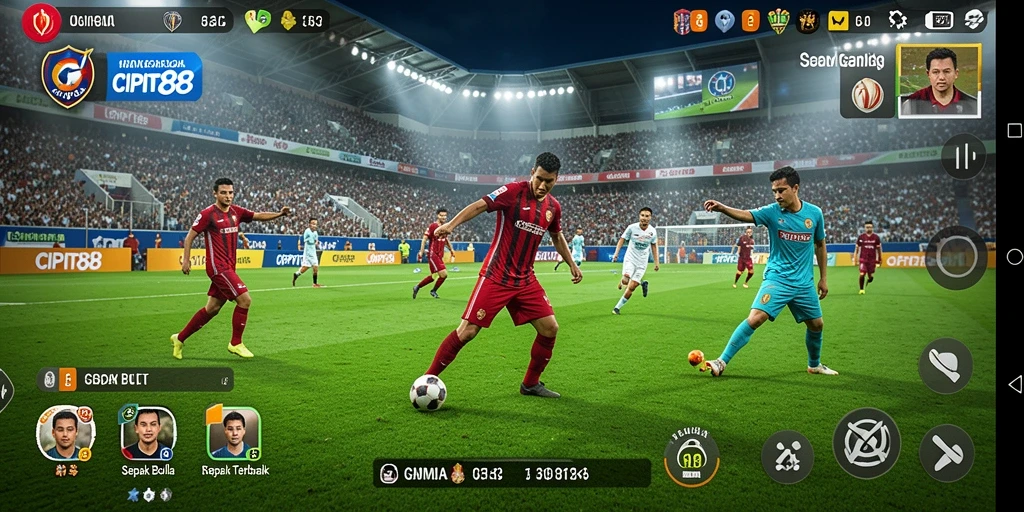 Screenshot gameplay <strong>CIPIT88</strong> menampilkan momen seru dalam pertandingan sepak bola.