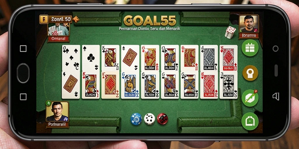 Tampilan permainan GOAL55 dengan grafis menawan dalam pertandingan domino.
