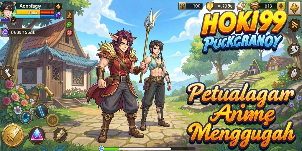 Screenshot gameplay HOKI99 yang menampilkan pertarungan karakter anime.