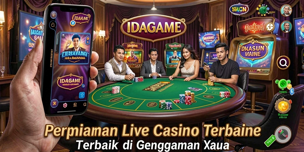 Tampilan gameplay Live Casino yang menegangkan dan realistis di IDAGAME.