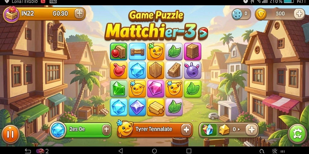 Screenshot IN22 memperlihatkan keseruan gameplay Match-3 yang mengasyikkan.