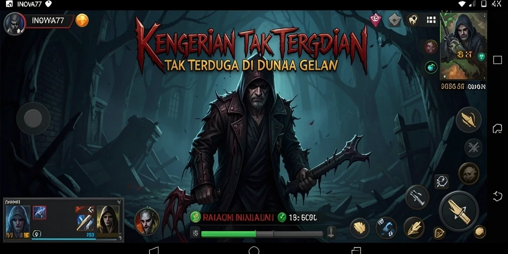 Gameplay menakutkan INOVA77 dengan suasana gelap dan misterius.