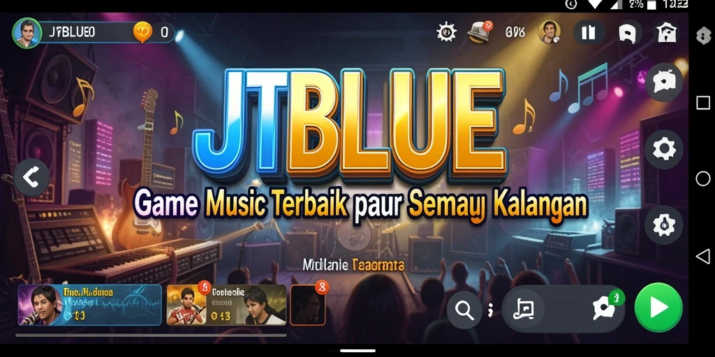 Screenshot JTBLUE menampilkan gameplay musik yang menarik dan interaktif.
