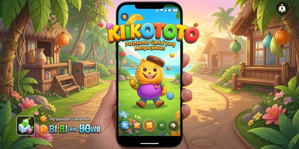 Tangkapan layar menunjukkan momen seru bermain KIKOTOTO dengan grafik cerah.
