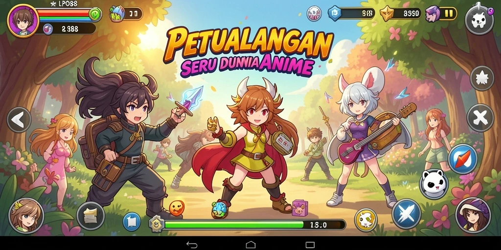 Gameplay menarik dengan karakter anime ikonik.