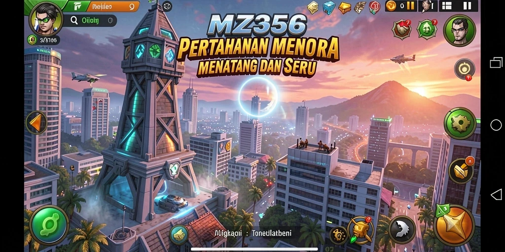 Tangkapan layar MZ356 menampilkan gameplay seru dan menantang di Tower Defense.