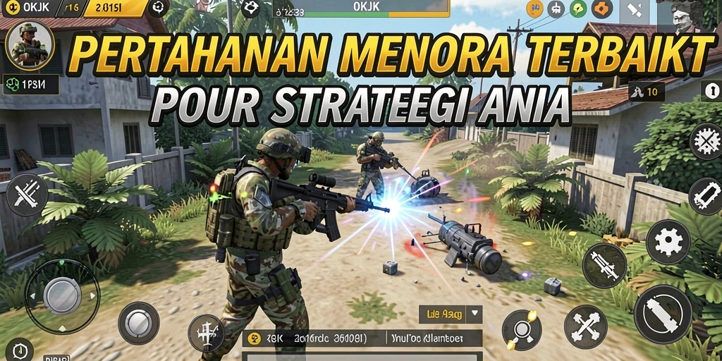 Tampilan gameplay menara pertahanan yang mendebarkan di OKJK.