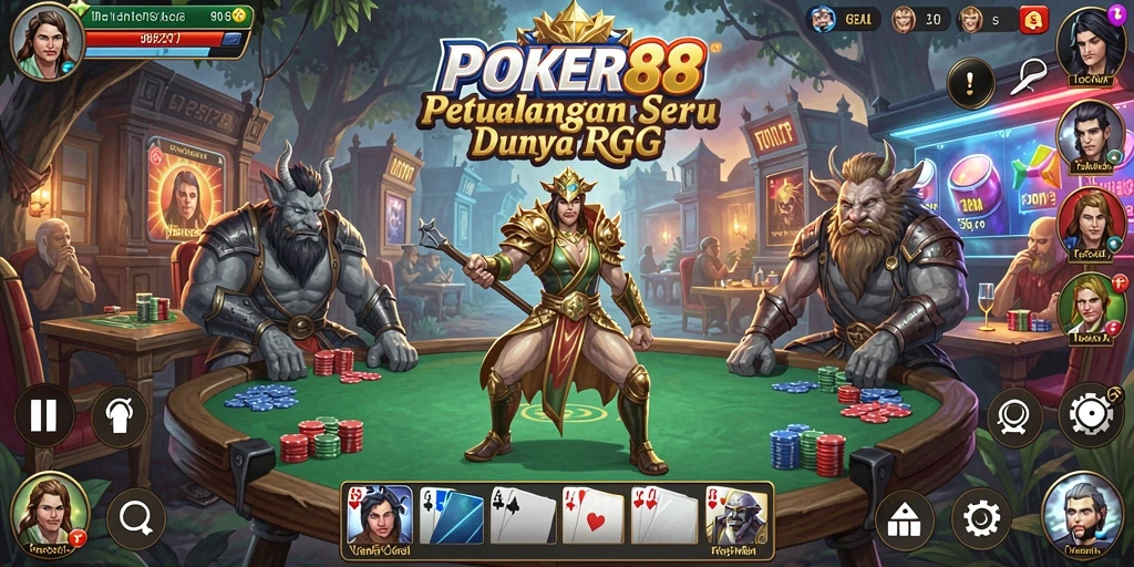 Screenshot utama POKER88 yang menampilkan aksi pertempuran seru.
