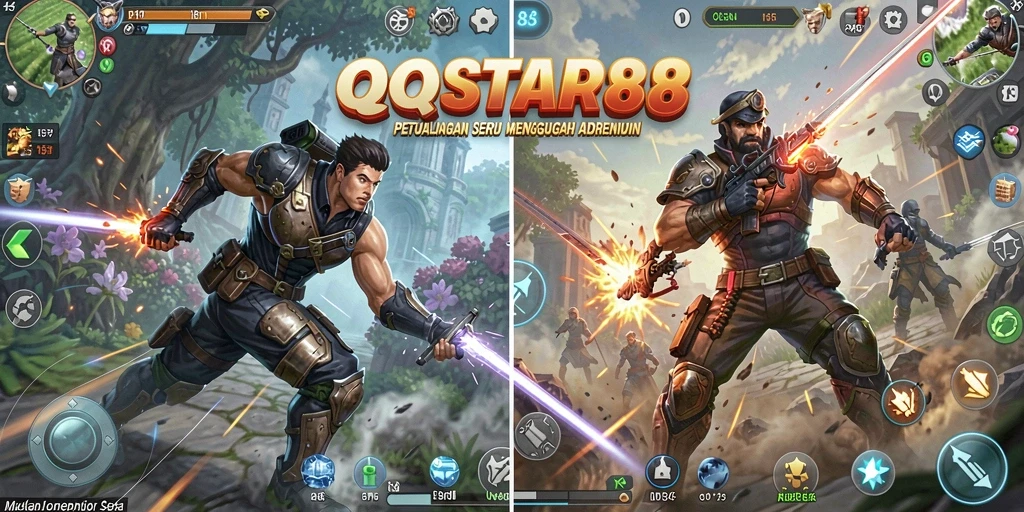 Tangkapan layar menunjukkan aksi mendebarkan dalam QQSTAR88 saat menjelajahi dunia petualangan.