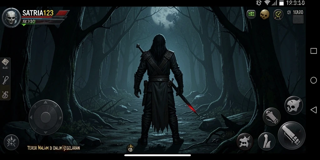 Tampilan gameplay mencekam saat melawan makhluk horor di SATRIA123.