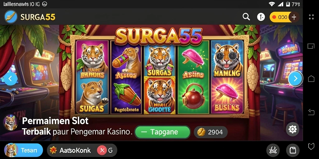 Tampilan gameplay yang seru dan grafik menawan di SURGA55.