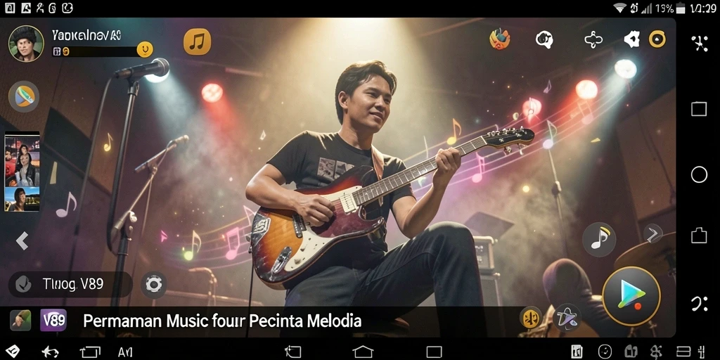 Tampilan gameplay yang menarik dari V89 dengan berbagai efek visual.